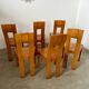 Set of 6 solid elm chairs 70s vintage Seltz design