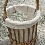 Wicker bread basket with removable cove and house