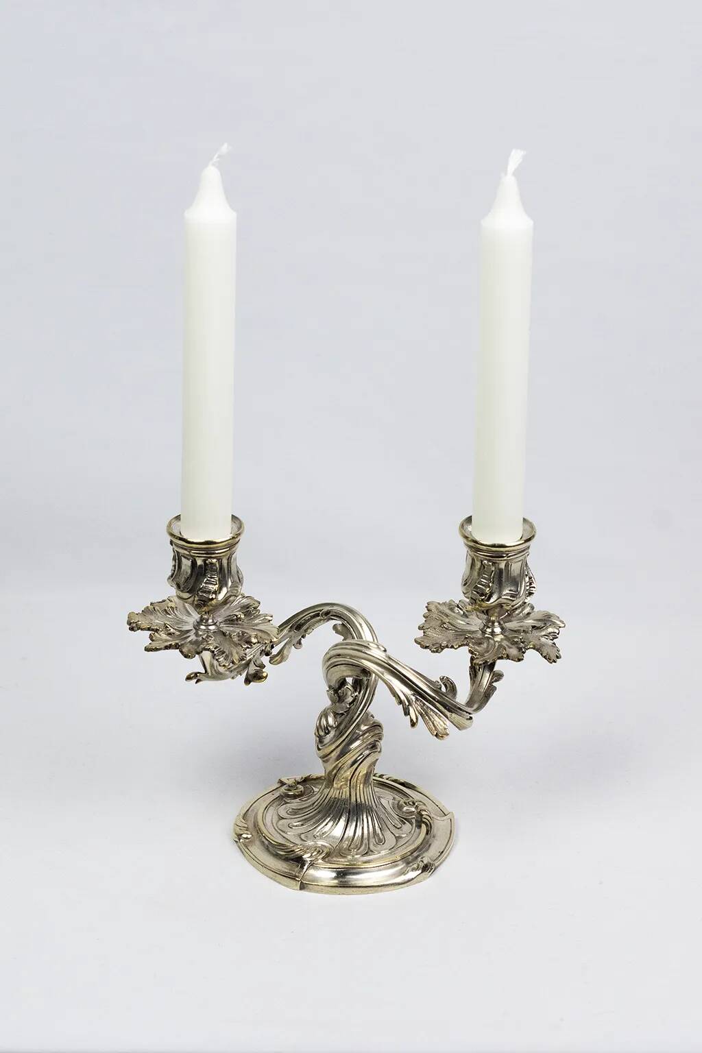 Pair of Christofle candlesticks 19th century – Trianon model silver-plated bronze