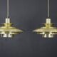 Rare paire de lampes design danoises dorées - Jeka Metaltryk modèle 1017 - très bon état.