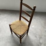 Rustic oak straw chair