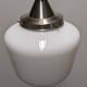 XL Art Deco suspension in white opaline, France circa 1920