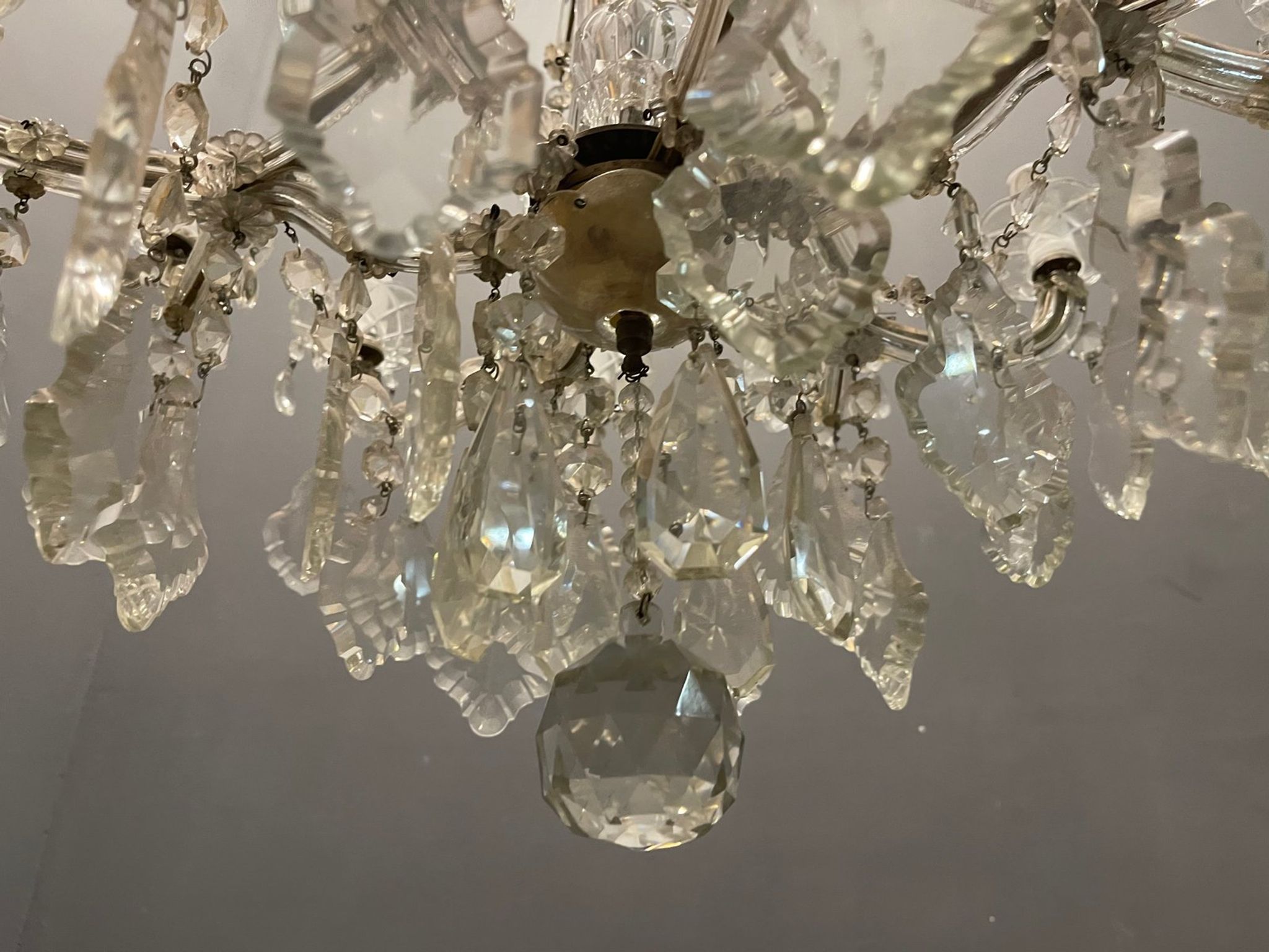 Lustre italien en cristal de murano, années 1950