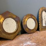 Set of 4 vintage brass mirrors