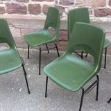 Vintage metal & plastic design chairs 1960 grosfillex