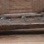 17th-century farmhouse chair with carved motifs – wabi sabi