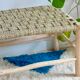 Lemon tree wood bench and braided palm leaf