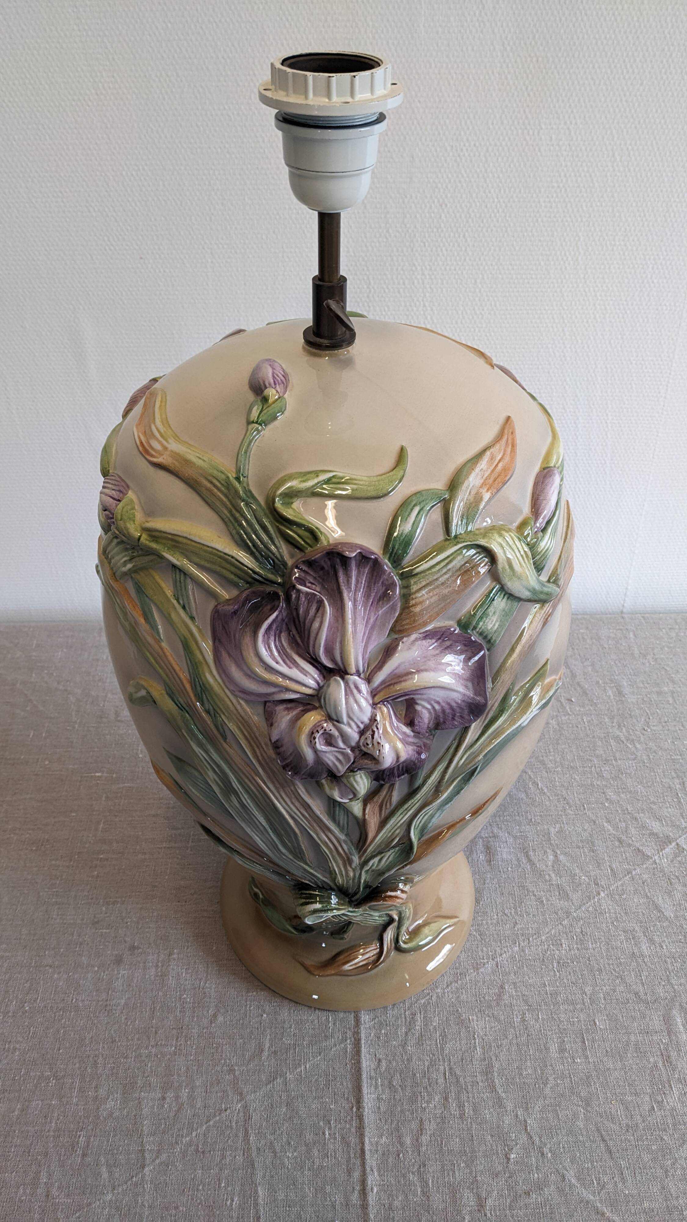 XL lamp base in earthenware from Maison Chaumette, France circa 1980.