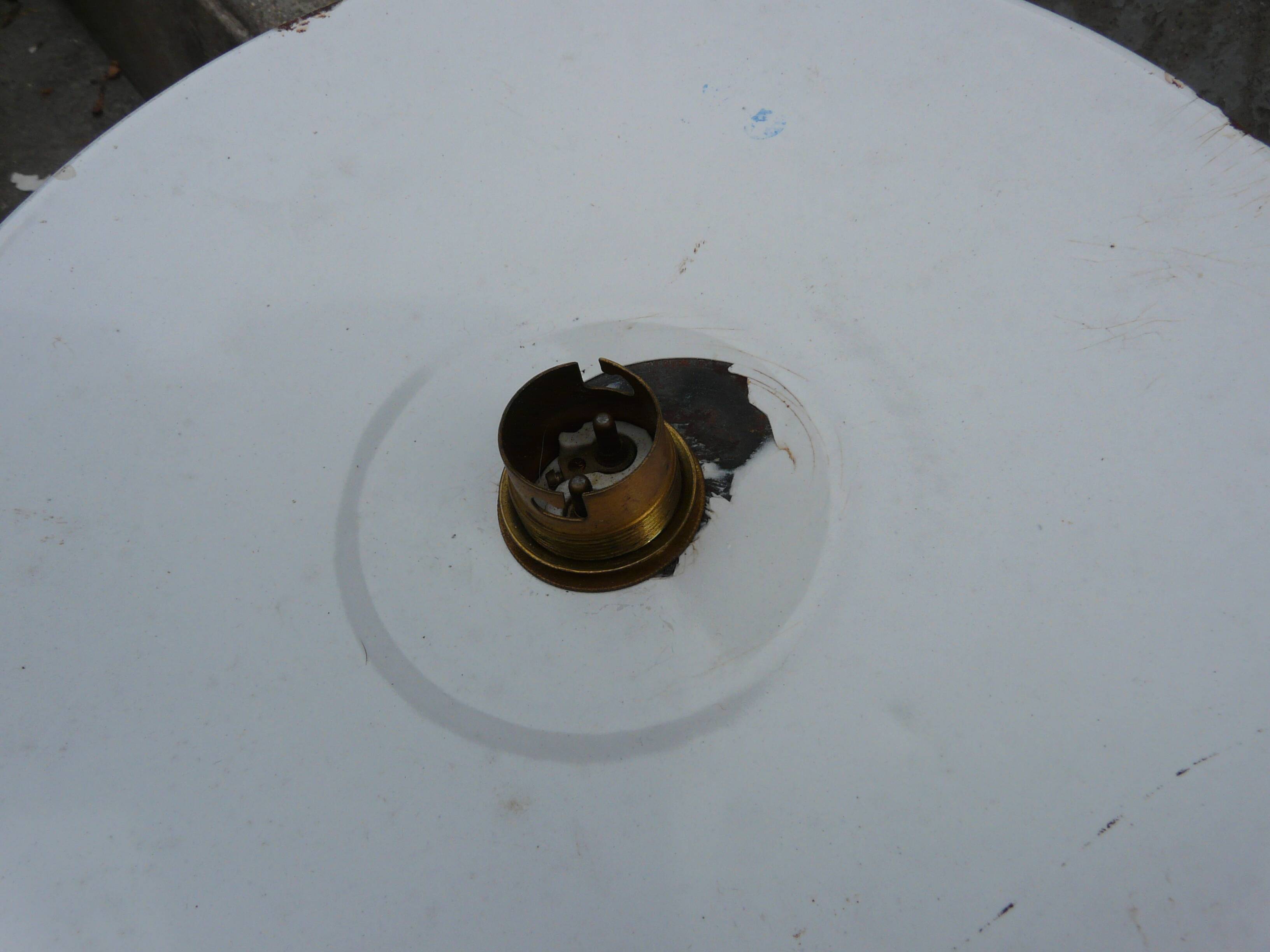 Vintage enamelled sheet metal swan neck wall light