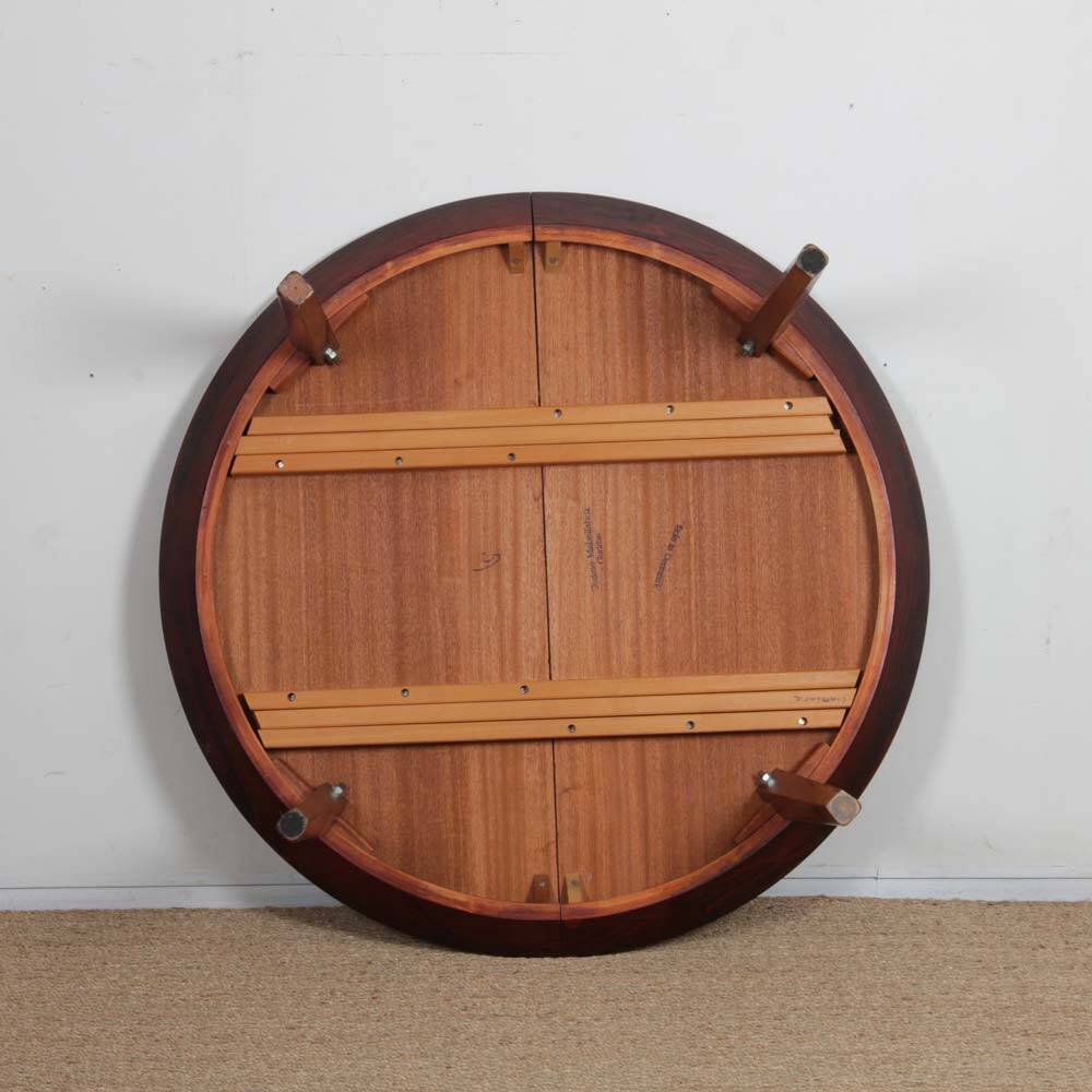 Round extendable table by Ole Hald for Gudme Møbelfabrik, 1960