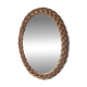 Vintage oval wicker mirror