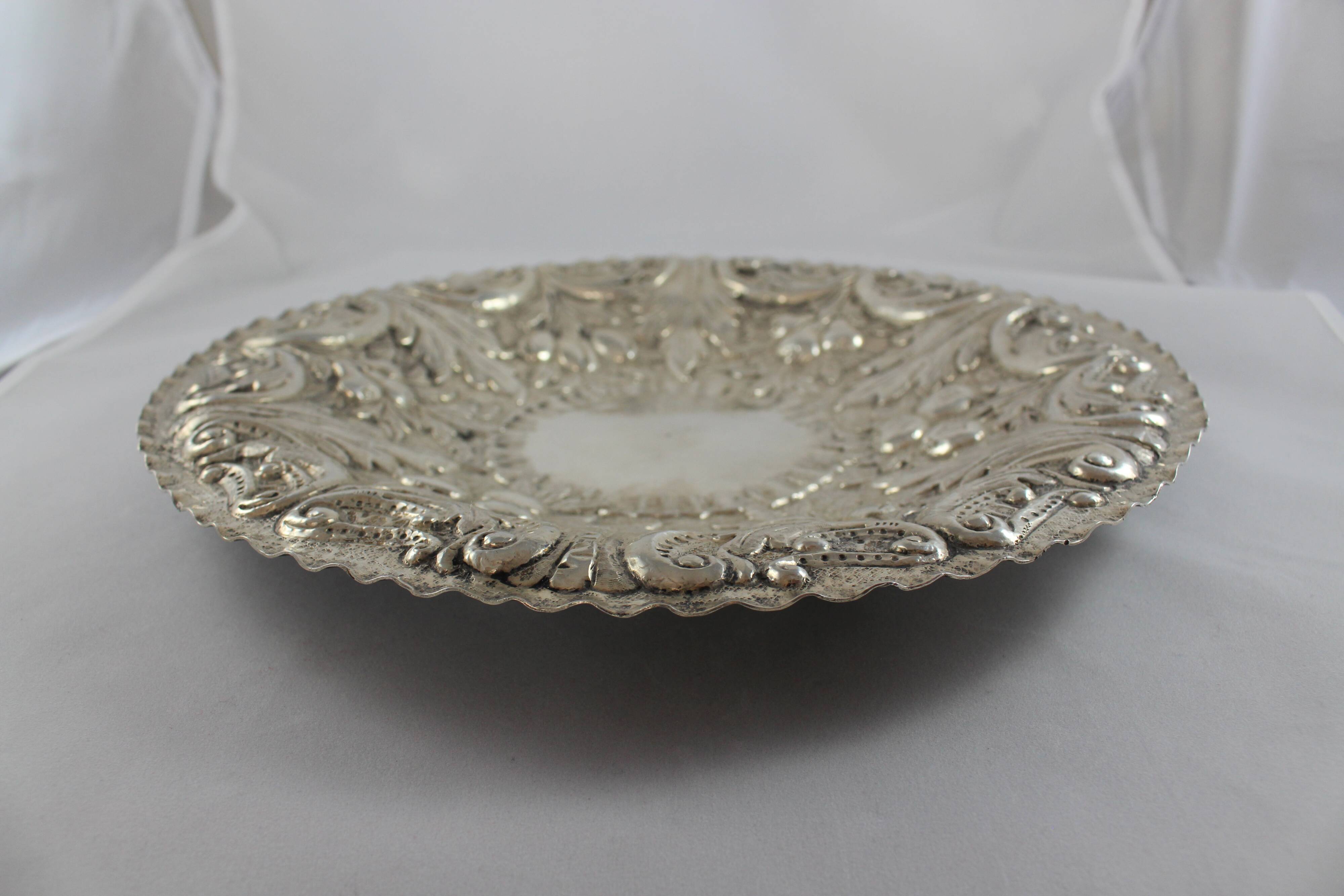 Silver fruit bowl