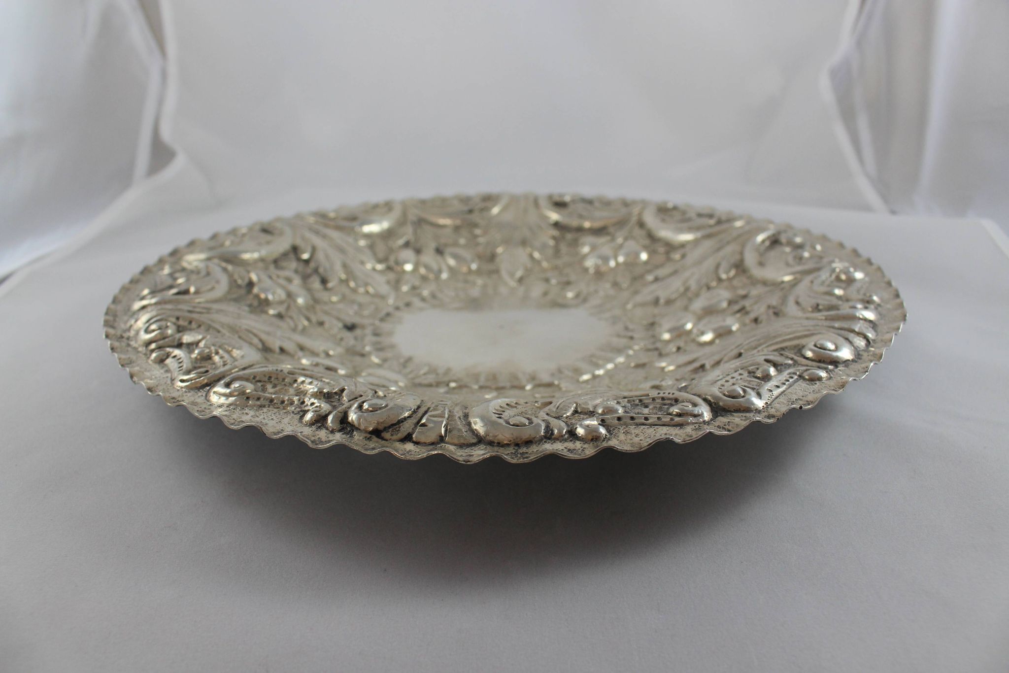 Silver fruit bowl