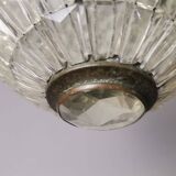 Portuguese Mid Century clear crystal acrylic tall hanging lamp for high ceilings, 1960s