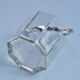 Glass ice bucket with metal handle, 1970s
