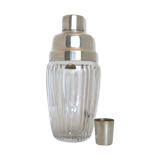 Art deco crystal and silver plated shaker