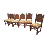 Lot de 6 chaises anciennes fleur de  lys