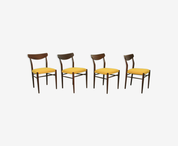 Ensemble de 4 chaises à manger en teck par Harry Ostergaard, années 1950
