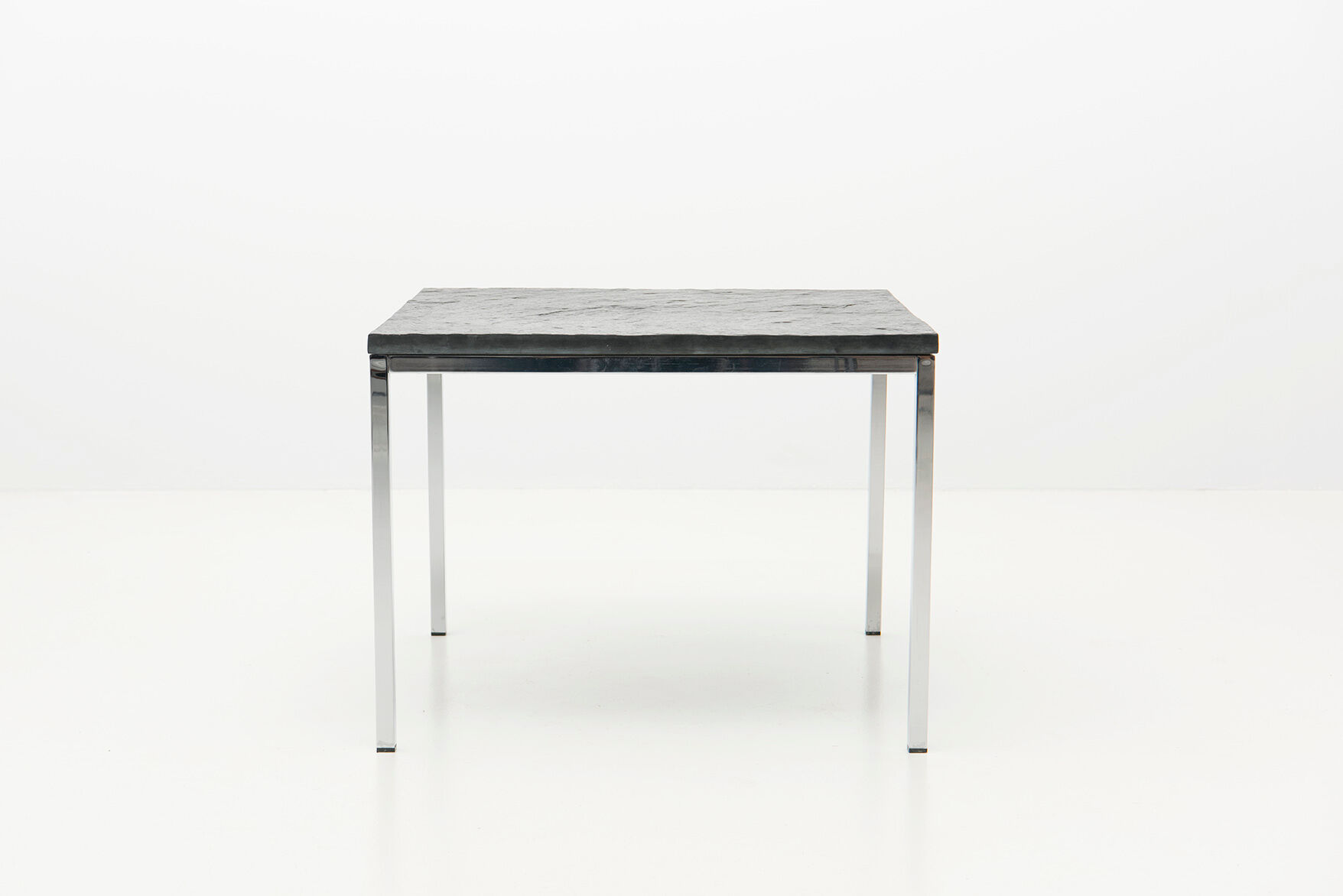 Square Modernist Low Table in Slate - 1950's