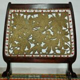 Pare-feu art-nouveau en bois et laiton