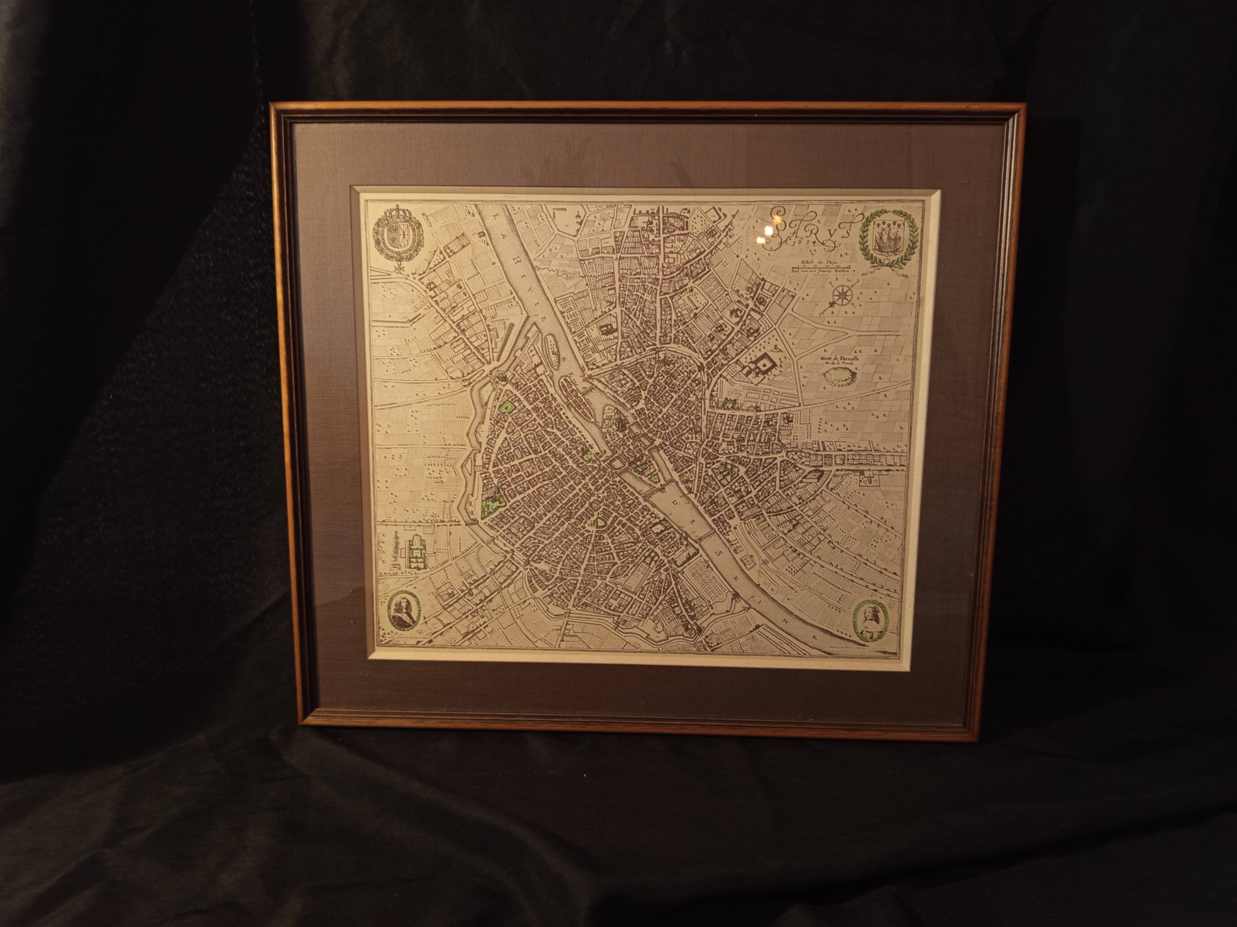 Historical map – Plan of Paris in 1654 after Caspar Merian