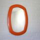 Rare 1970s Orange Space Age Mirror | Vintage Pop Art Yugoslav Wall Mirror