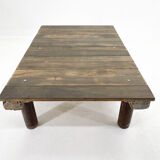 1950's vintage industrial wood & iron coffee table