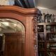 Beveled mirror trumeau fireplace glass in solid walnut Louis XVI style