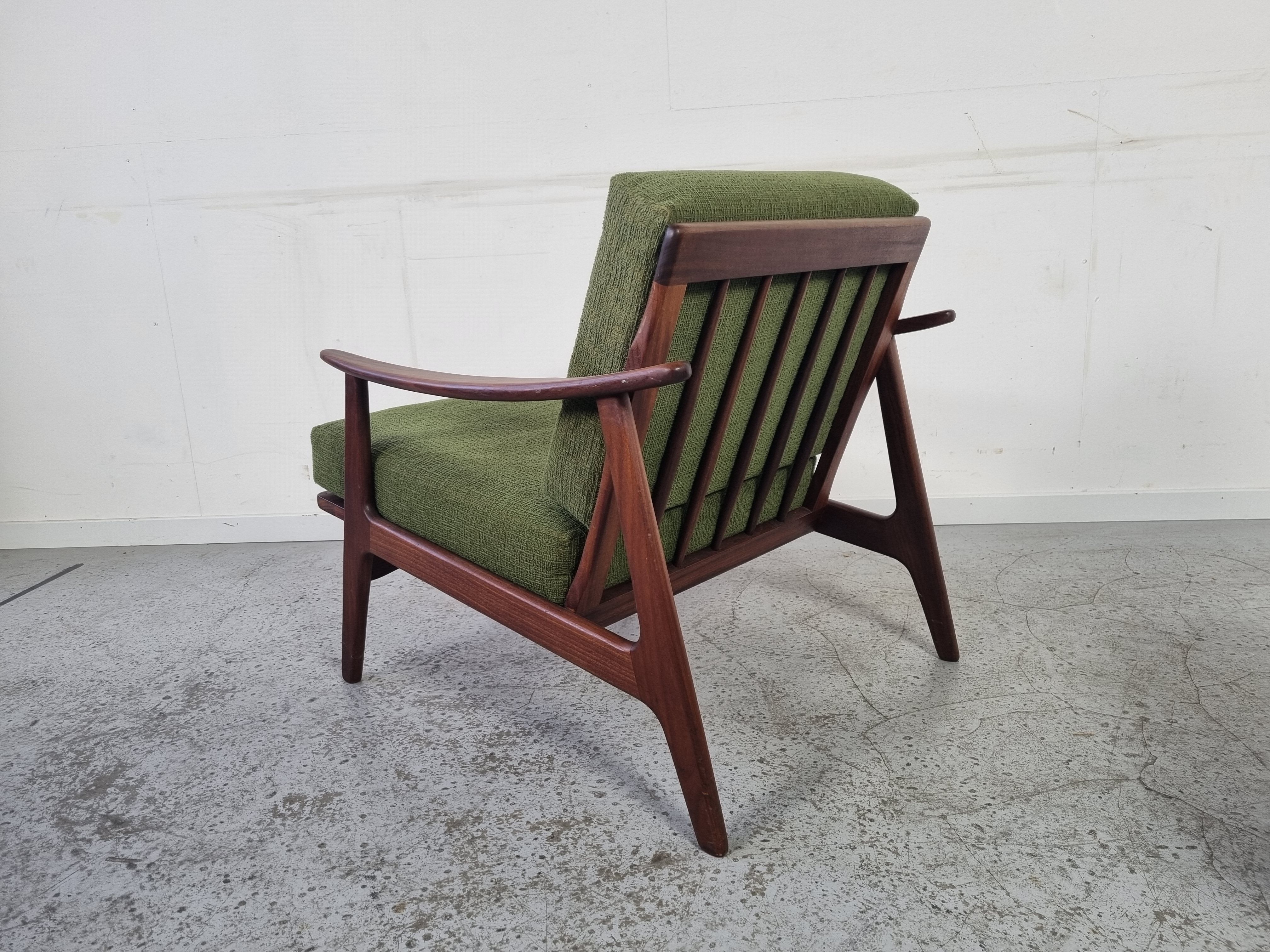 Pair of Scandinavian armchairs in afromosia, 60s