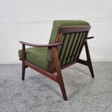 Pair of Scandinavian armchairs in afromosia, 60s