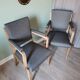 Art Deco grey armchairs