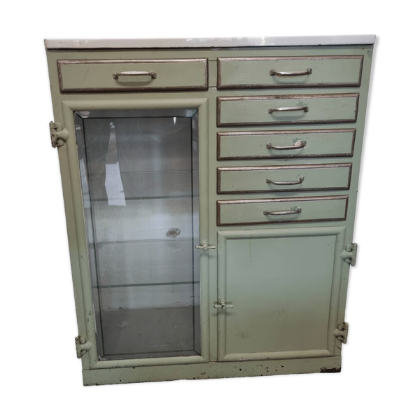 Lourd cabinet de dentiste Art Déco français, années 1920/30