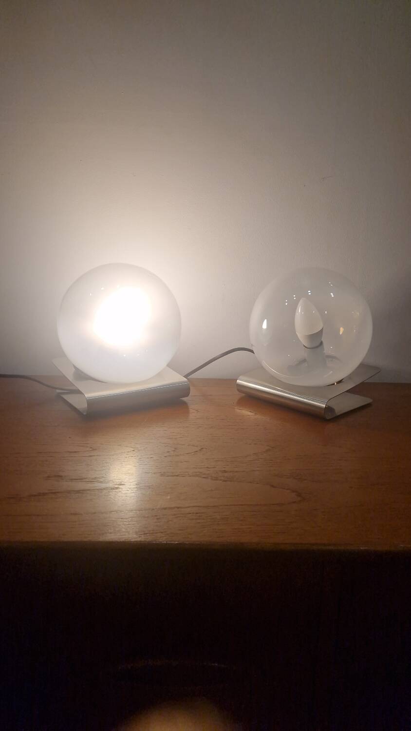 Pair of space age design lamps 70, murano