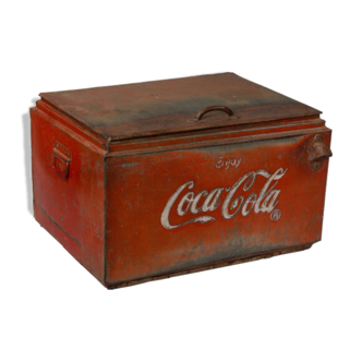 Glaciere metal cache-col box old vintage original india
