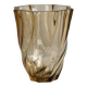 Small translucent pink twisted glass vase
