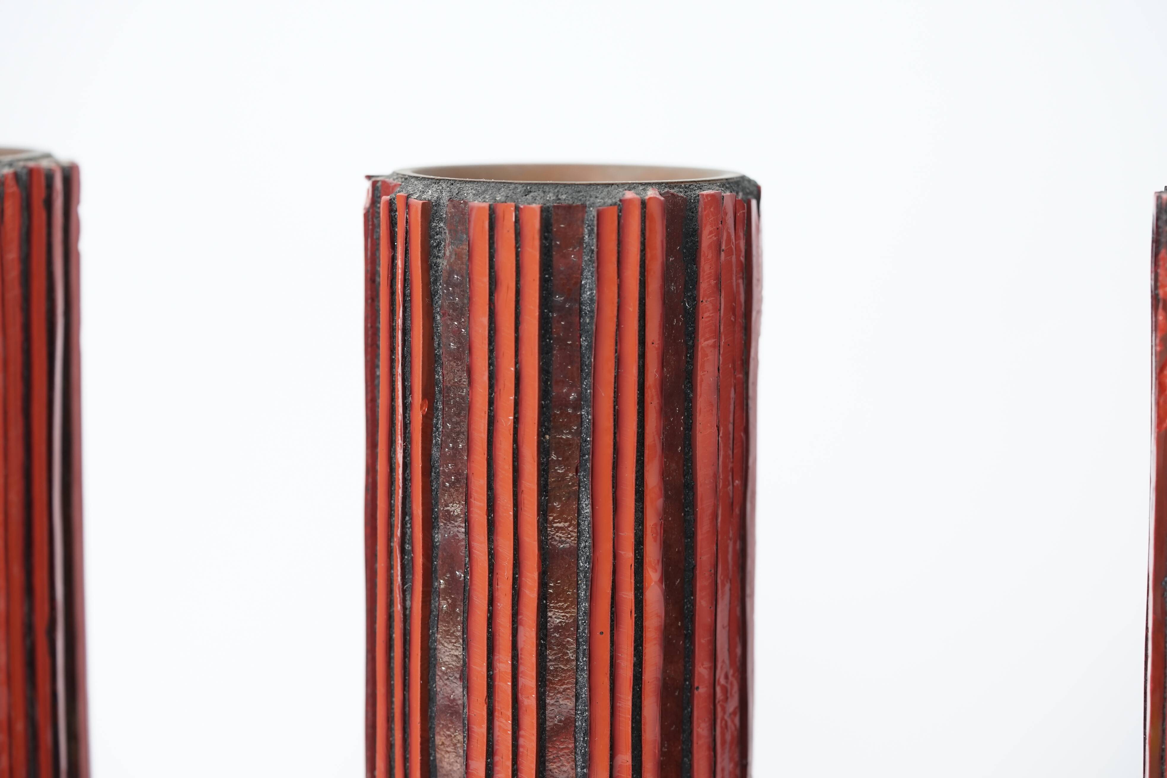 Pottery Mosaic Vases by W. Zimmermann for Ritter Set of 3