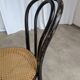 Chaise de salle à manger vintage style Thonet en bois noir et assise en cannage 1970