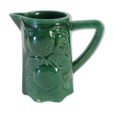 Pitcher vintage green slurry in faience of st clement with fruit