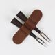 Carl Aubock Forks, Brass, Leather Holder, Corn Cob Skewers, Vienna, 1930s
