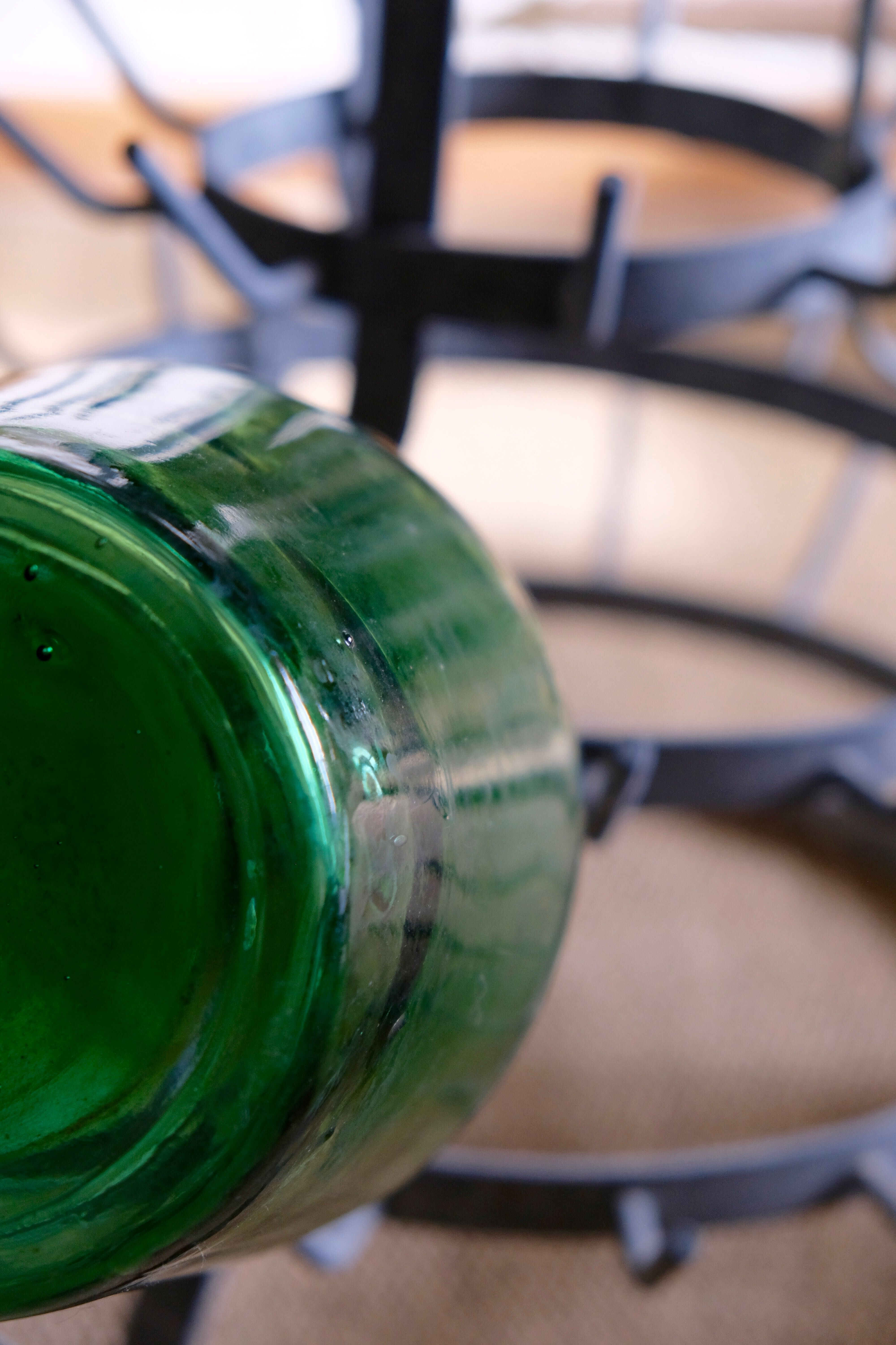 Old zinc bottle drainer