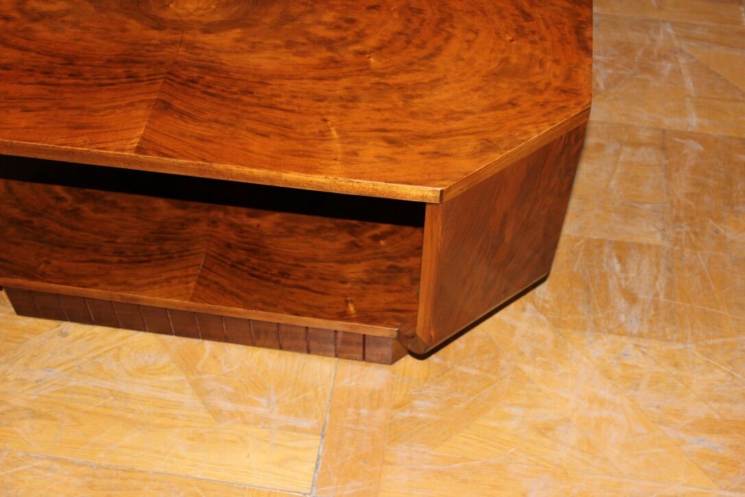 Art deco walnut coffee table