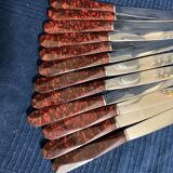 Set of 12 vintage red bakelite knives