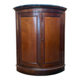 Corner cabinet from the Louis-Philippe period – Flamed mahogany and veined grey marble