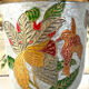 French cloisonne bucket enamelled colored over brass champagne cooler