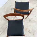 Scandinavian teak and leatherette chair