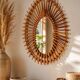 1960s rattan sun mirror