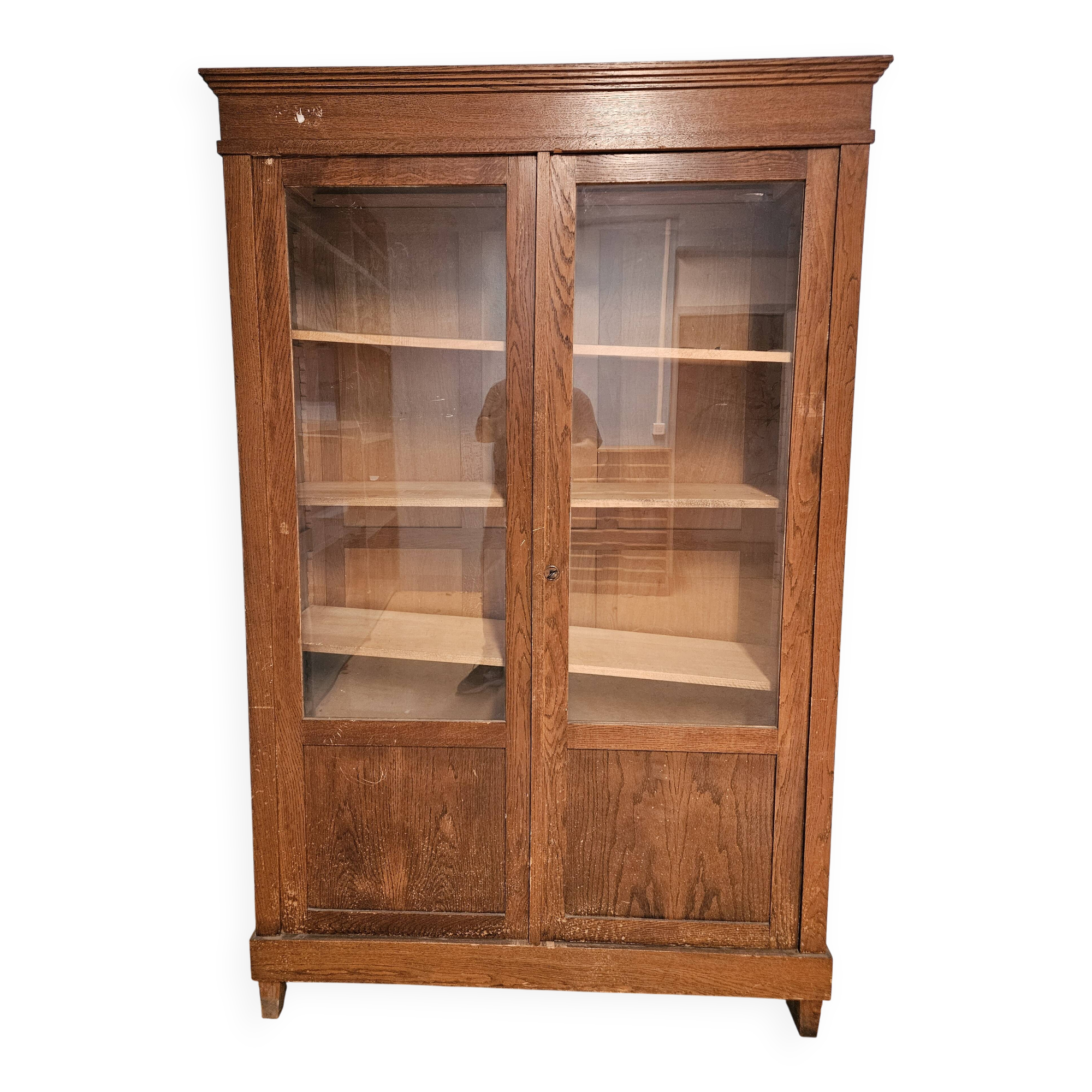 Antique oak administrative cupboard