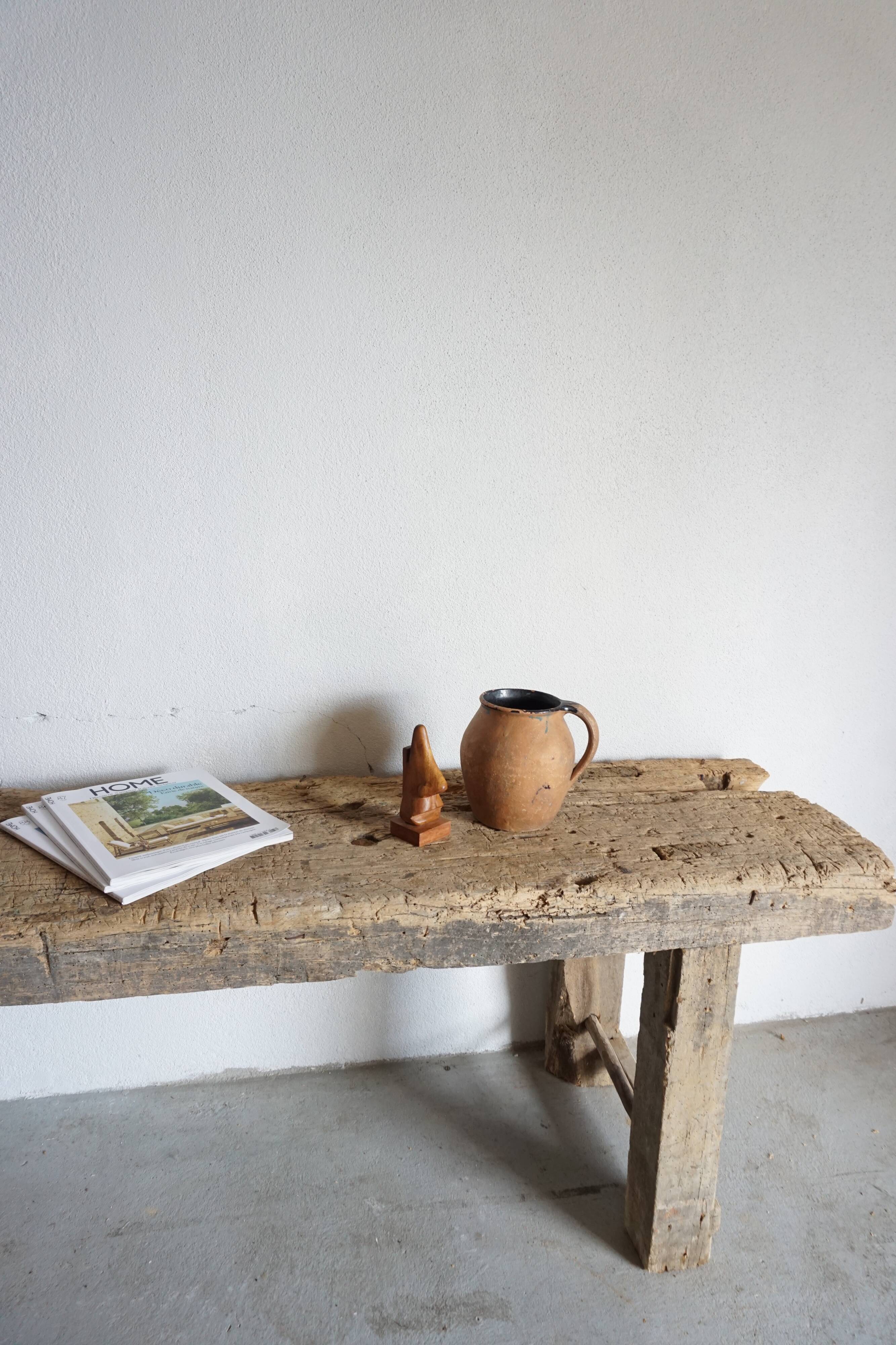 Brutalist wood console