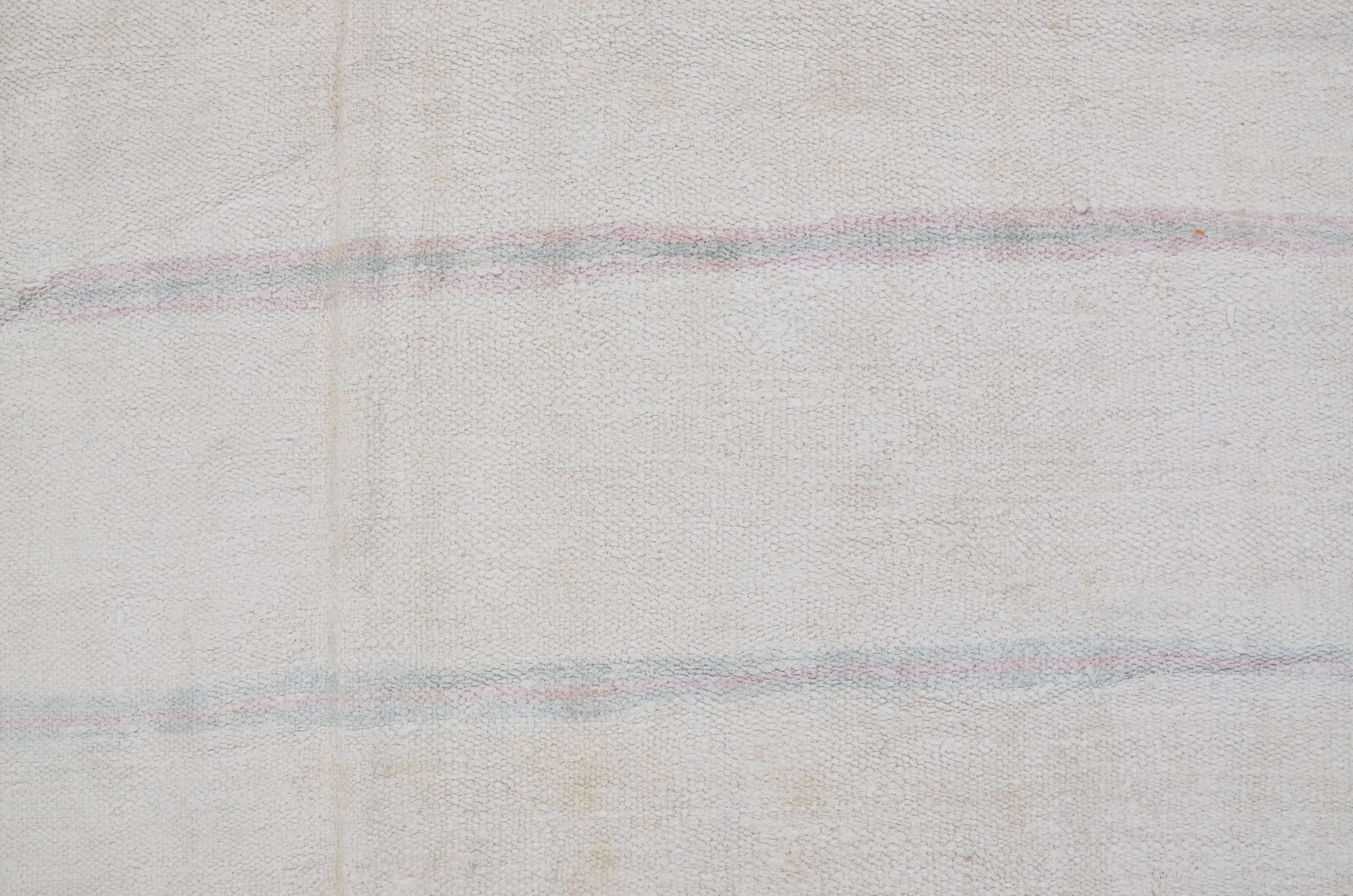 Stripe Neutral Vintage Hmep Kilim Rug sku 3678