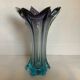 Vase flower star glass Murano bicolor
